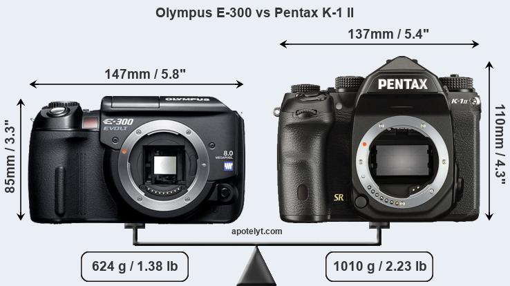 Size Olympus E-300 vs Pentax K-1 II