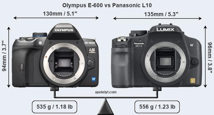 Size Olympus E-600 vs Panasonic L10