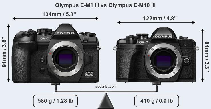 Size Olympus E-M1 III vs Olympus E-M10 III