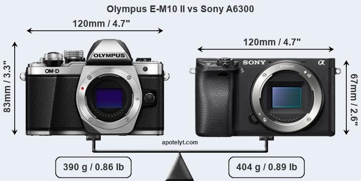 Size Olympus E-M10 II vs Sony A6300