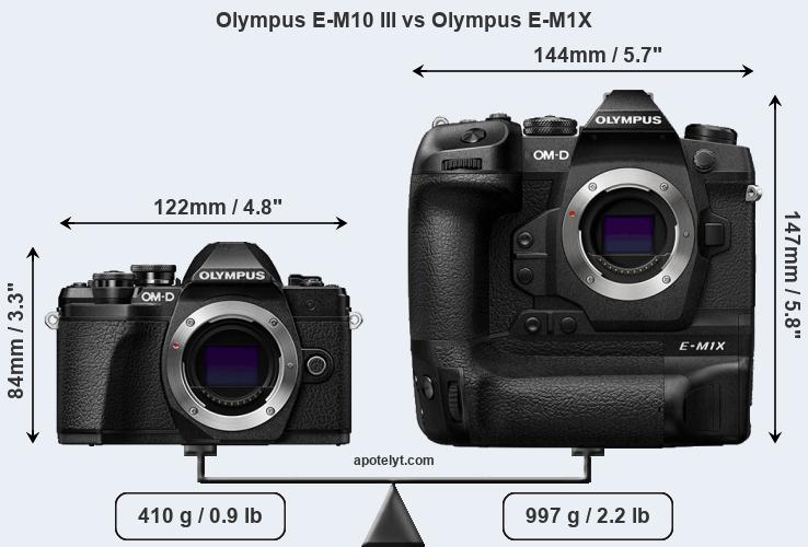 Size Olympus E-M10 III vs Olympus E-M1X