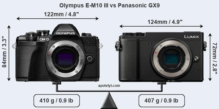 Size Olympus E-M10 III vs Panasonic GX9