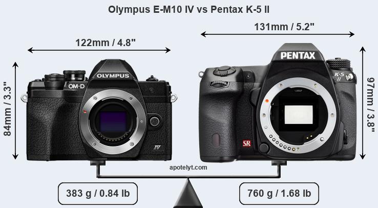 Size Olympus E-M10 IV vs Pentax K-5 II