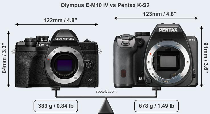Size Olympus E-M10 IV vs Pentax K-S2
