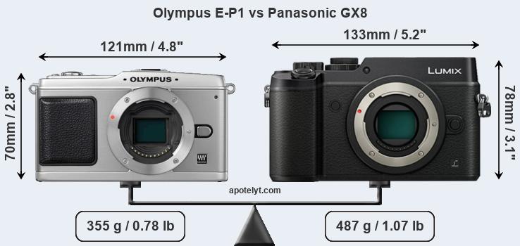 Size Olympus E-P1 vs Panasonic GX8
