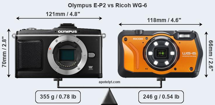 Size Olympus E-P2 vs Ricoh WG-6