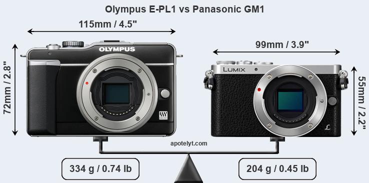 Size Olympus E-PL1 vs Panasonic GM1