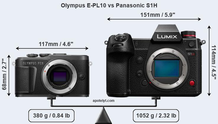 Size Olympus E-PL10 vs Panasonic S1H