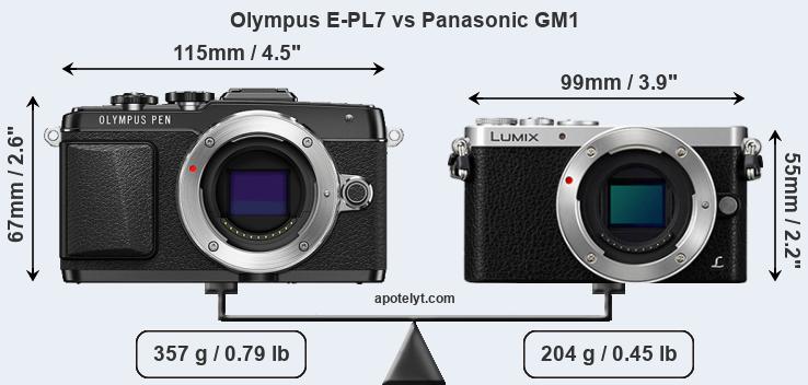 Size Olympus E-PL7 vs Panasonic GM1