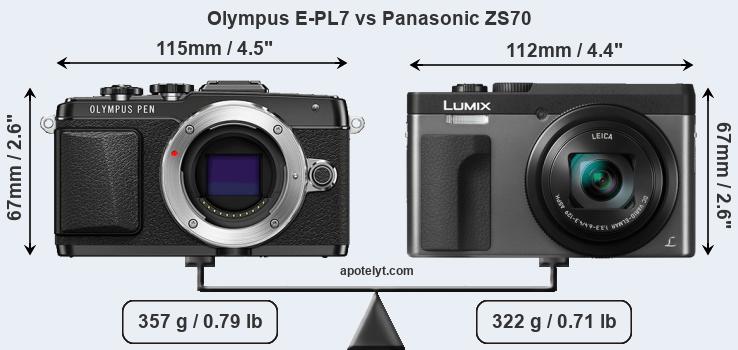 Size Olympus E-PL7 vs Panasonic ZS70