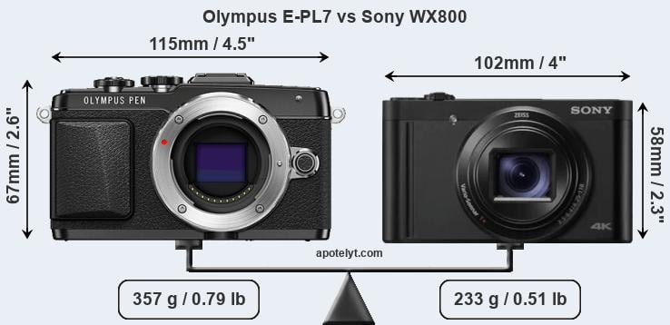 Size Olympus E-PL7 vs Sony WX800