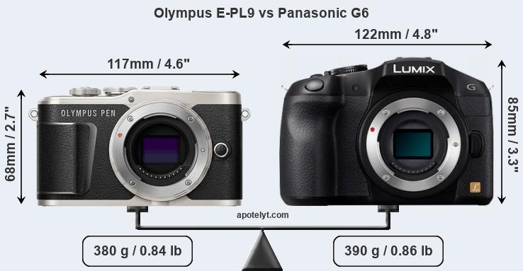 Size Olympus E-PL9 vs Panasonic G6
