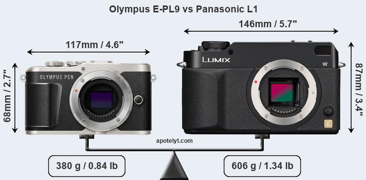Size Olympus E-PL9 vs Panasonic L1