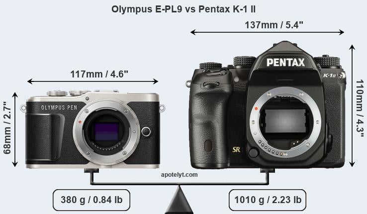 Size Olympus E-PL9 vs Pentax K-1 II