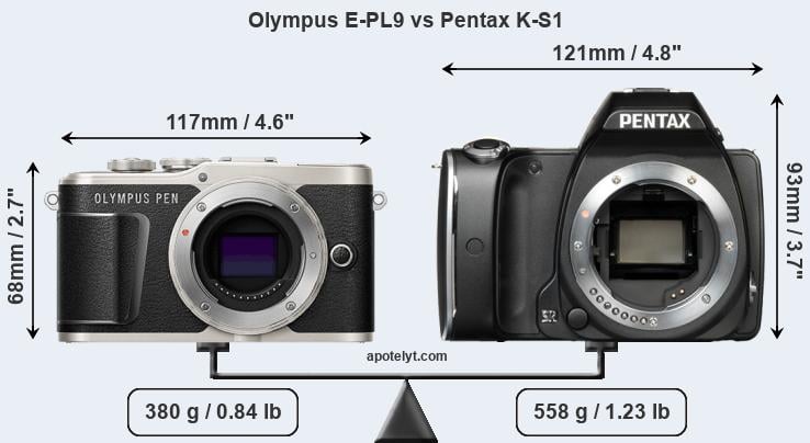 Size Olympus E-PL9 vs Pentax K-S1