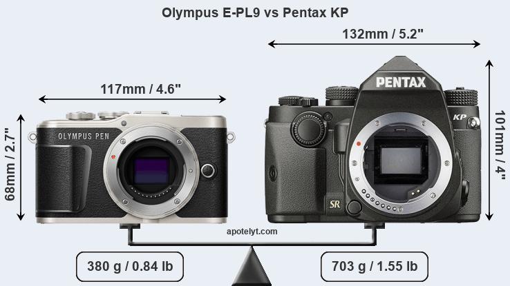 Size Olympus E-PL9 vs Pentax KP