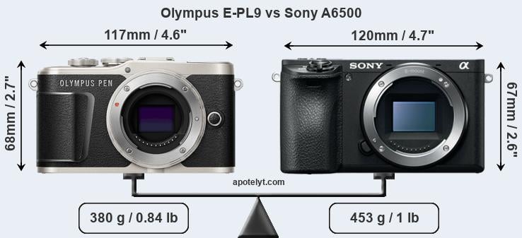 Size Olympus E-PL9 vs Sony A6500