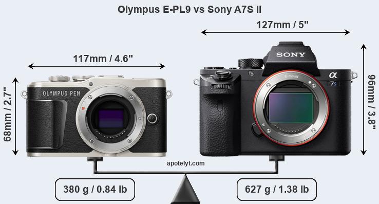 Size Olympus E-PL9 vs Sony A7S II