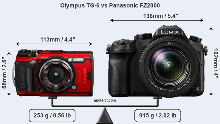 Size Olympus TG-6 vs Panasonic FZ2000