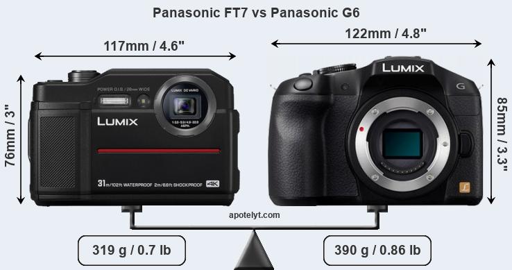 Size Panasonic FT7 vs Panasonic G6
