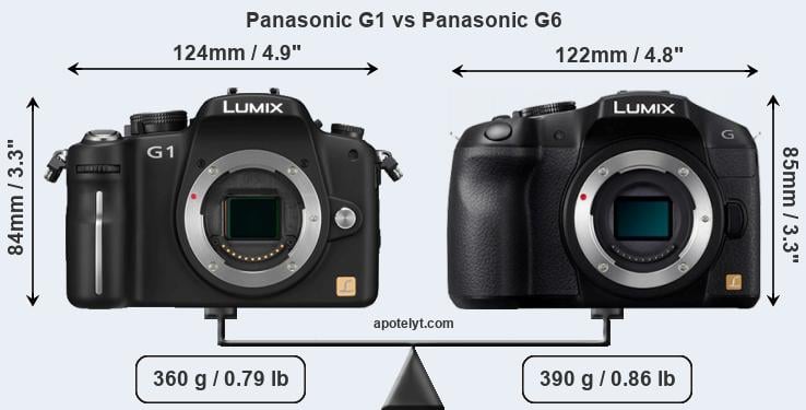 Size Panasonic G1 vs Panasonic G6
