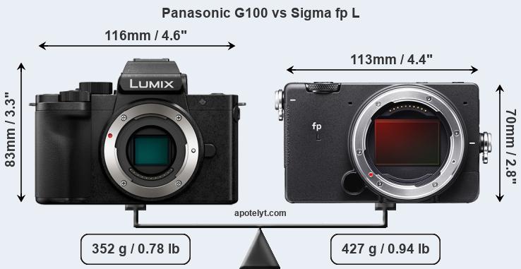 Size Panasonic G100 vs Sigma fp L