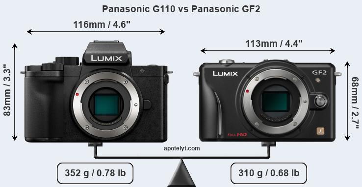 Size Panasonic G110 vs Panasonic GF2
