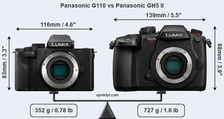 Size Panasonic G110 vs Panasonic GH5 II