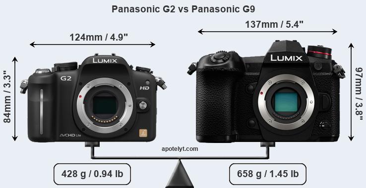 Size Panasonic G2 vs Panasonic G9