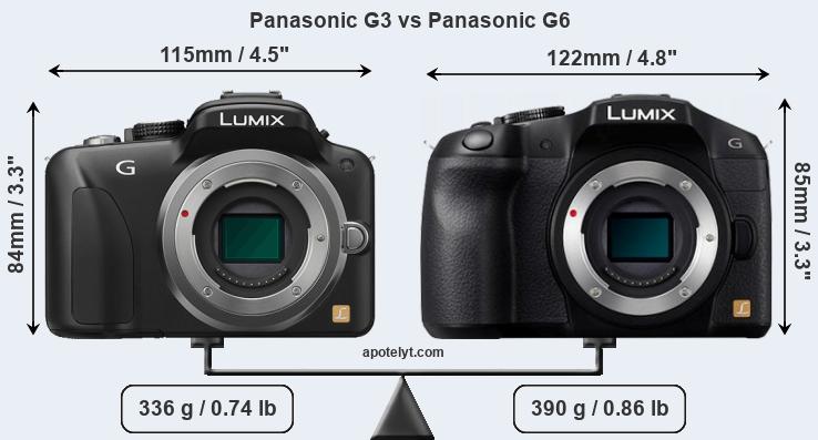 Size Panasonic G3 vs Panasonic G6
