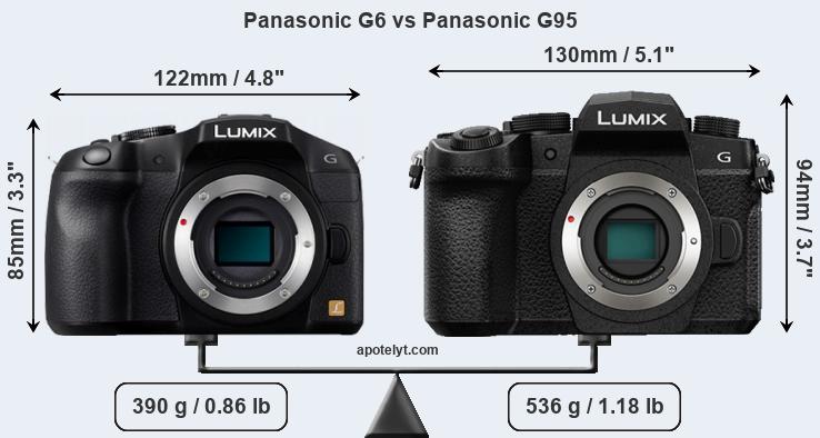Size Panasonic G6 vs Panasonic G95