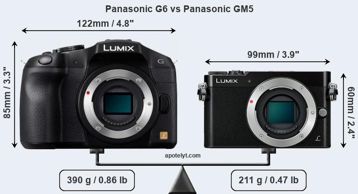 Size Panasonic G6 vs Panasonic GM5