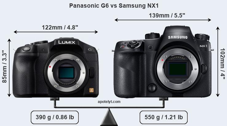Size Panasonic G6 vs Samsung NX1