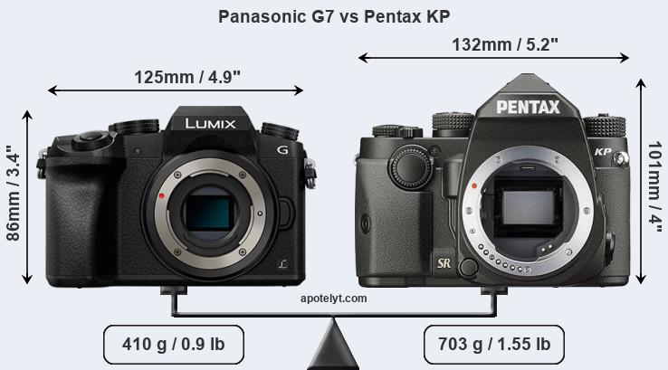 Size Panasonic G7 vs Pentax KP
