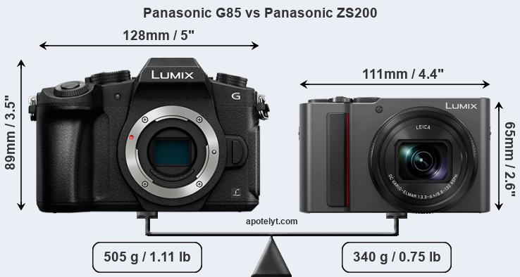 Size Panasonic G85 vs Panasonic ZS200