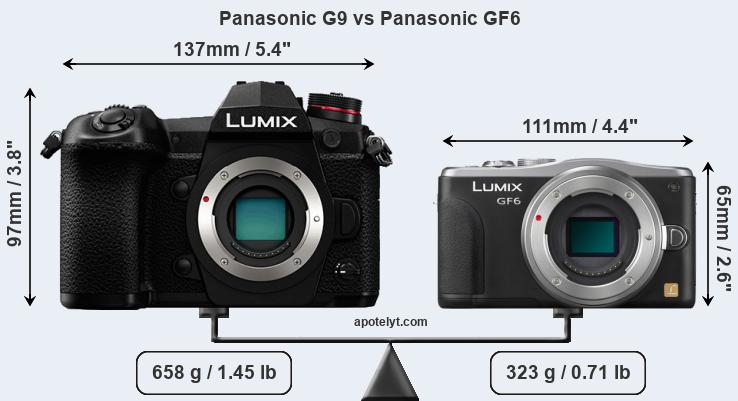 Size Panasonic G9 vs Panasonic GF6