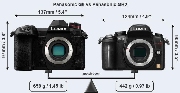 Size Panasonic G9 vs Panasonic GH2