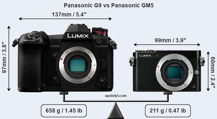Size Panasonic G9 vs Panasonic GM5