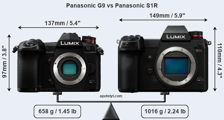 Size Panasonic G9 vs Panasonic S1R