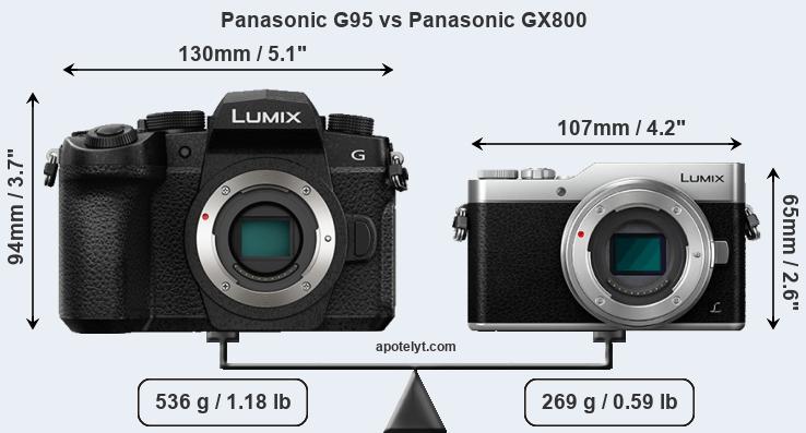 Size Panasonic G95 vs Panasonic GX800