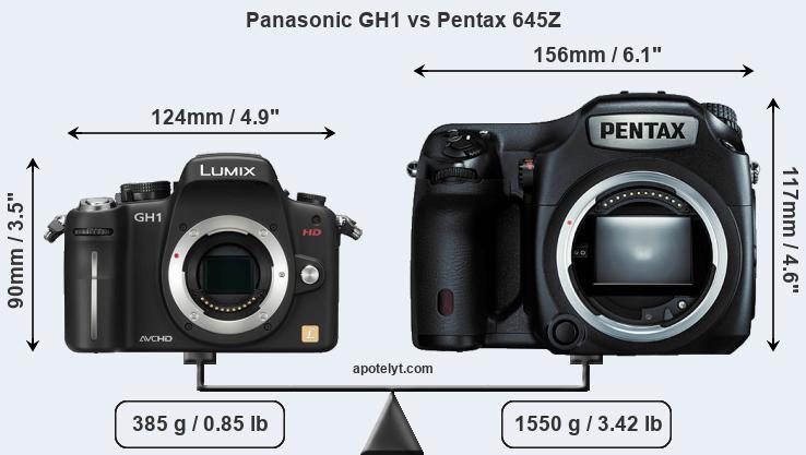 Size Panasonic GH1 vs Pentax 645Z