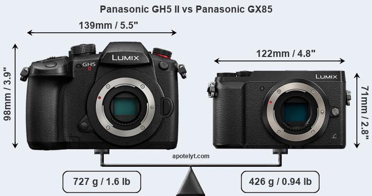 Size Panasonic GH5 II vs Panasonic GX85