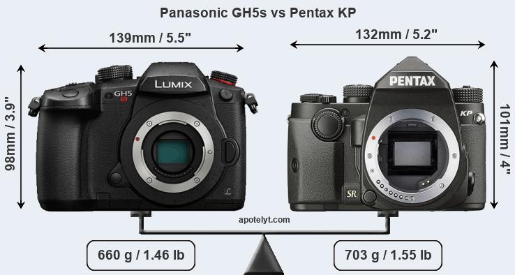 Size Panasonic GH5s vs Pentax KP