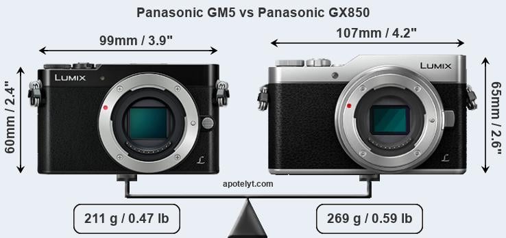 Size Panasonic GM5 vs Panasonic GX850