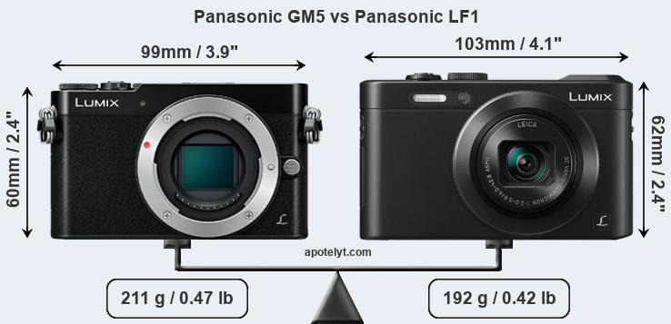 Size Panasonic GM5 vs Panasonic LF1