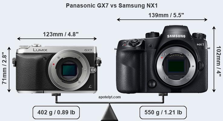 Size Panasonic GX7 vs Samsung NX1