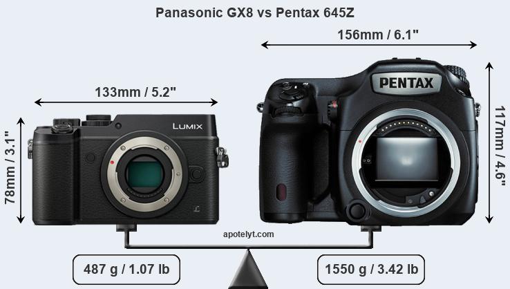 Size Panasonic GX8 vs Pentax 645Z