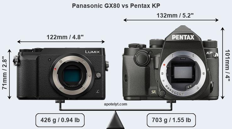Size Panasonic GX80 vs Pentax KP