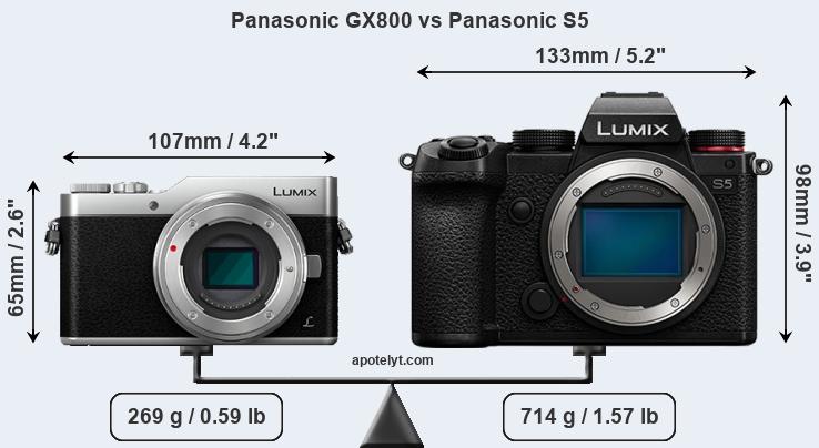Size Panasonic GX800 vs Panasonic S5