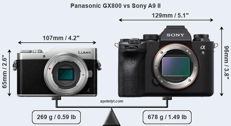 Size Panasonic GX800 vs Sony A9 II